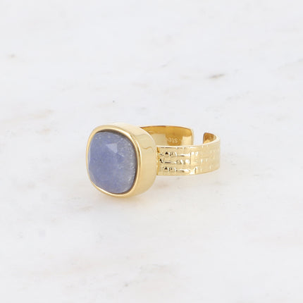 Bague Sivaria - pierre naturelle carrée 10mm