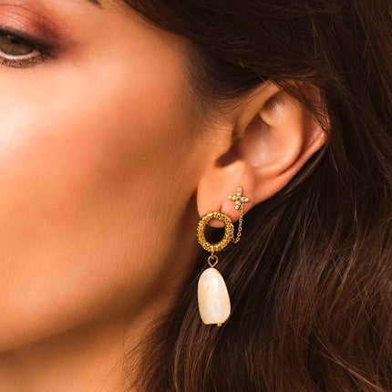 Boucles Florie trèfle avec zirconium
