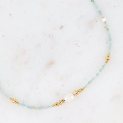 Collier Lionel - pierres naturelles et perles d'eau douce