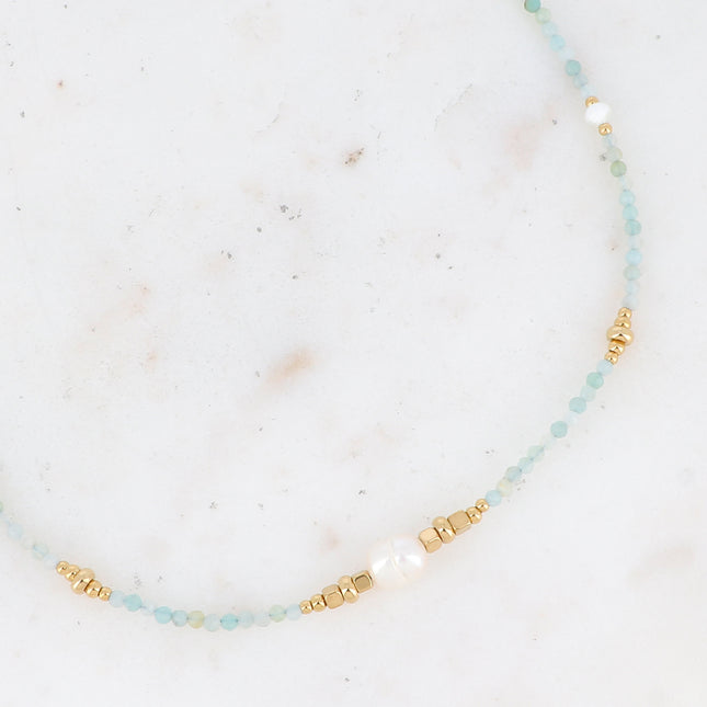 Collier Lionel - pierres naturelles et perles d'eau douce