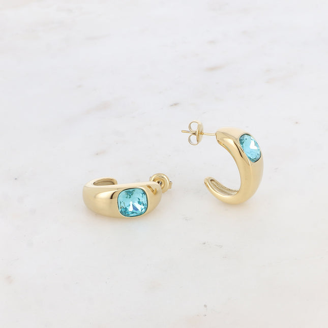 Créoles - cristal carré 8 x 8mm