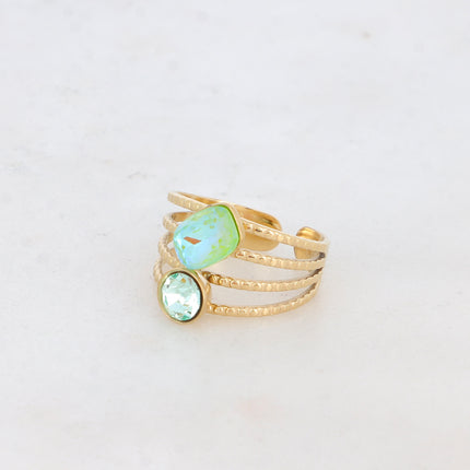 Bague Lolita - 4 rangs striés avec cristaux Swarovski®