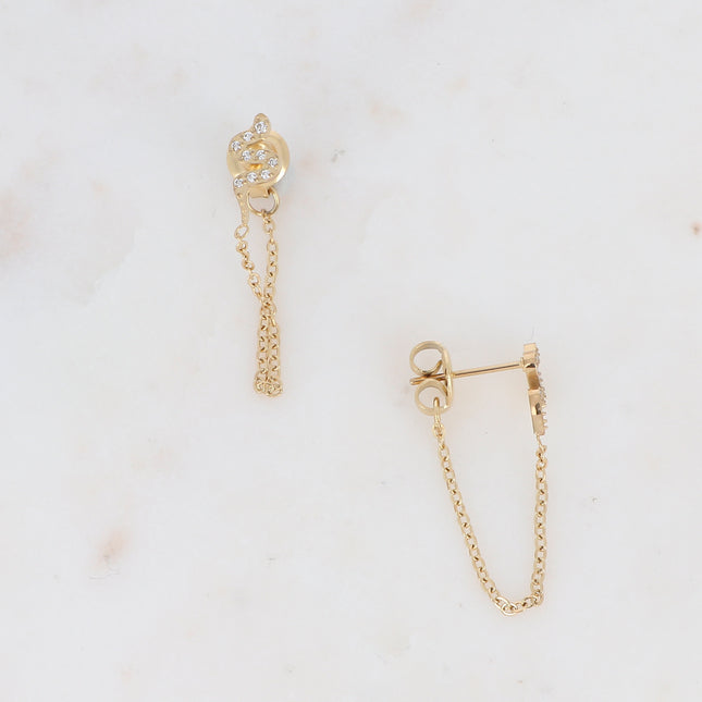 Boucles Serpille - Serpent et zircones