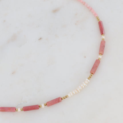 Collier Philomène avec cylindres en pierre naturelle