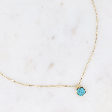Collier Chloefina - pierre naturelle carrée