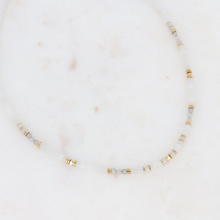 Collier Cybelle doré - pierres naturelles