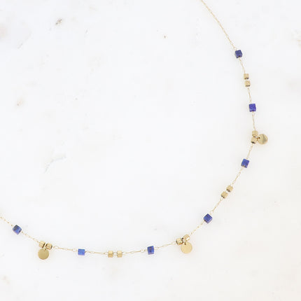 Collier - pierres naturelles et pampilles rondes