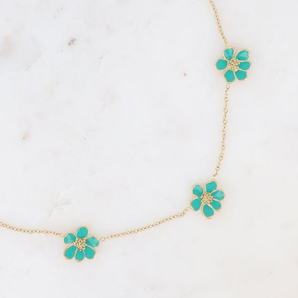 Collier Bulla - 3 fleurs émaillées