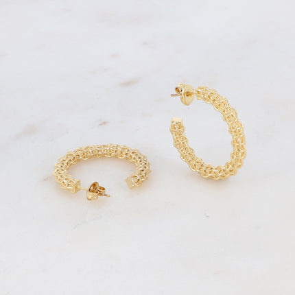 Créoles en maille tissée 3 cm