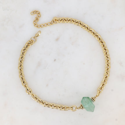 Collier Valentiane - maille épaisse et morceau d'acétate coloré