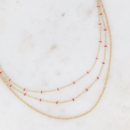 Collier 3 rangs Frédérique - perles émaillées