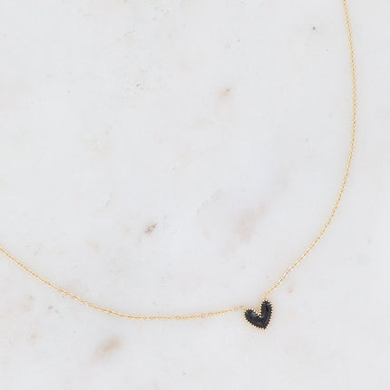 Collier Yesenia - petit coeur en émail