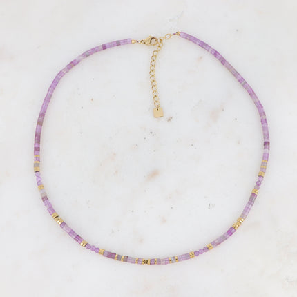 Collier Cybelle doré - pierres naturelles