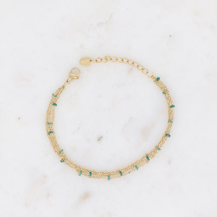 Bracelet 3 rangs Frédérique avec perles émaillées