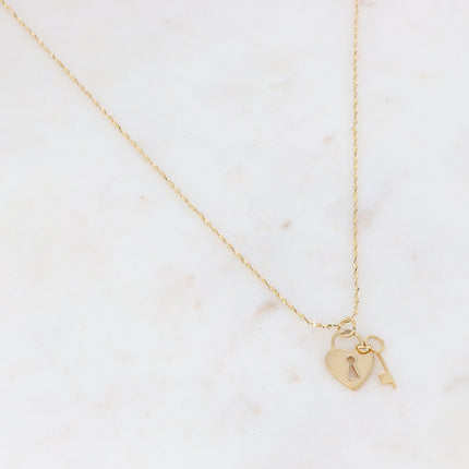 Collier Clara - cadenas coeur et clé