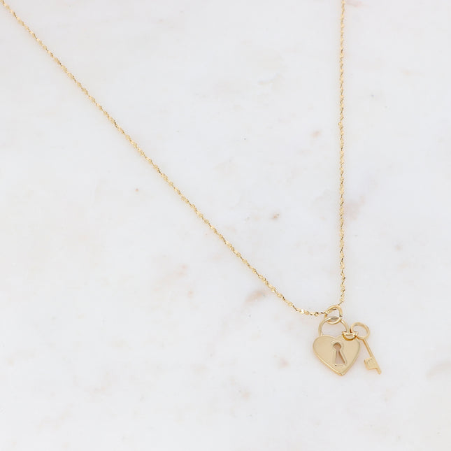 Collier Clara - cadenas coeur et clé