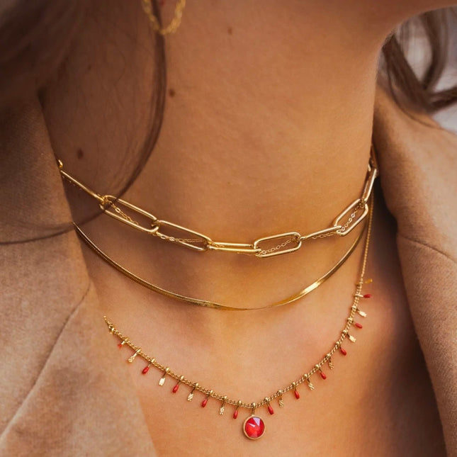 Collier Pénéllie - maille et chaîne fine