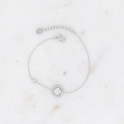 Bracelet - round crystal and zirconium oxides