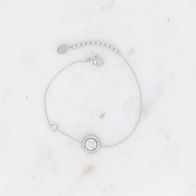 Bracelet - cristal rond et oxydes de zirconium