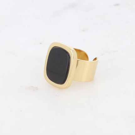 Bague - pierre naturelle rectangulaire