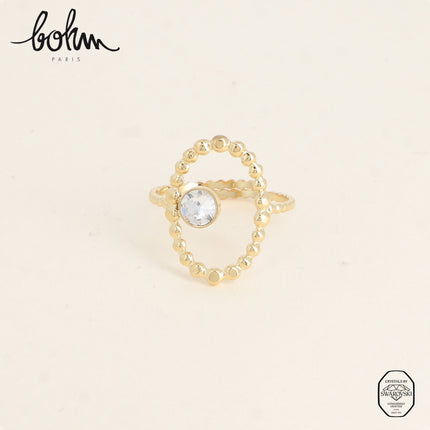 Bague ovale et bulles avec cristal Swarovski®