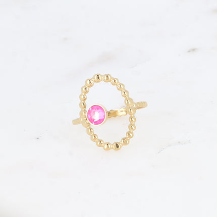 Bague ovale et bulles avec cristal