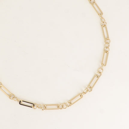 Collier - maille alternée 1/3 avec anneaux ronds torsadés