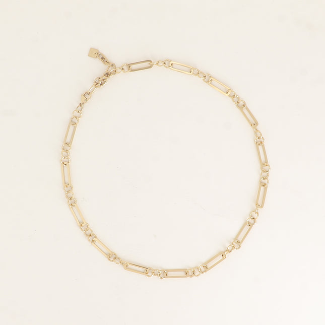 Necklace - alternating 1/3 link with twisted round rings