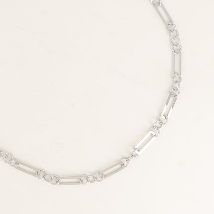 Collier - maille alternée 1/3 avec anneaux ronds torsadés