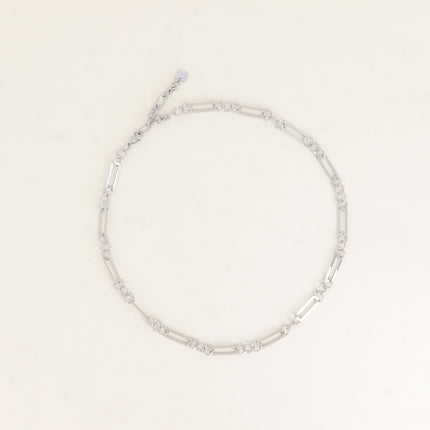 Collier - maille alternée 1/3 avec anneaux ronds torsadés