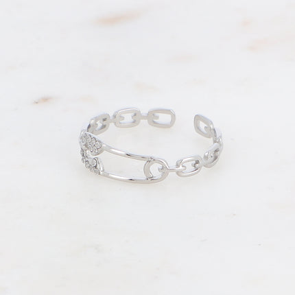 Bague Van - motif épingle sertie d'oxydes de zirconium