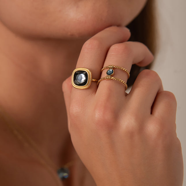 Bague Joe - tressée avec cristal Swarovski® PP20