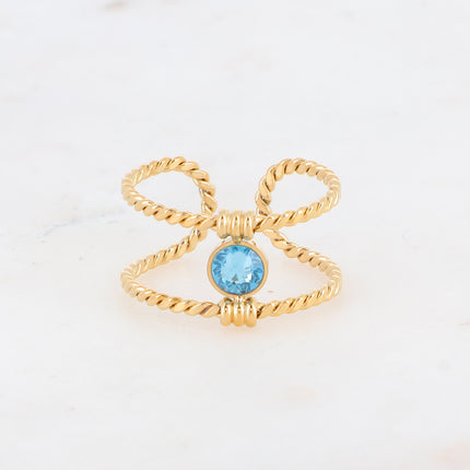 Bague Joe - tressée avec cristal Swarovski® PP20