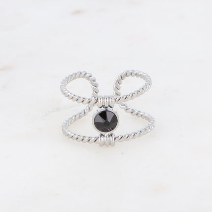 Bague Joe - tressée avec cristal Swarovski® PP20