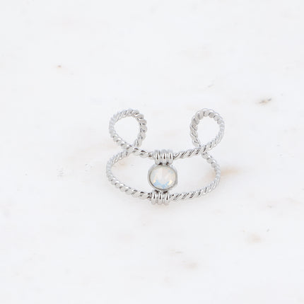 Bague Joe - tressée avec cristal Swarovski® PP20