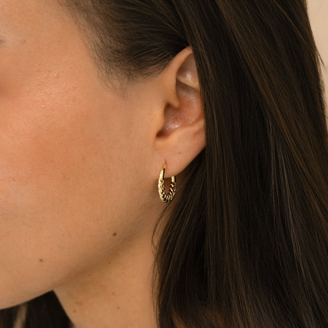 15mm openwork mesh effect hoop earrings