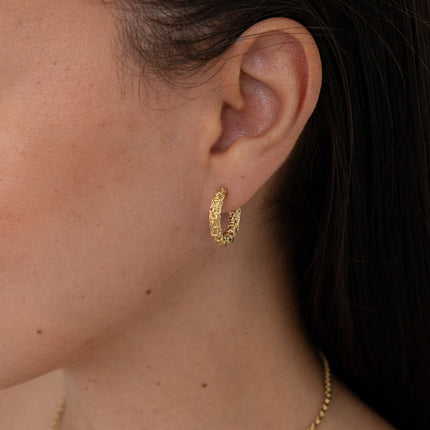 2cm knitted-effect hoop earrings