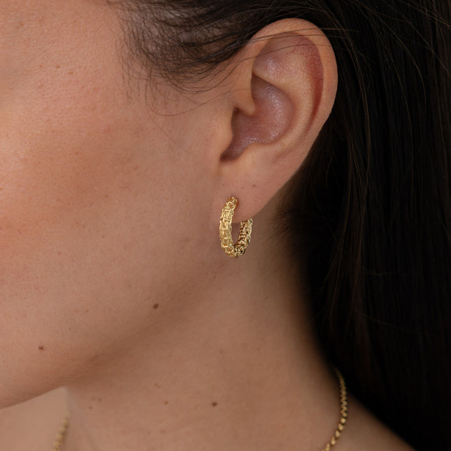 2cm knitted-effect hoop earrings
