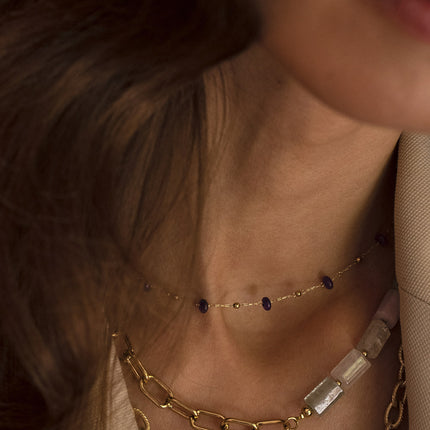Ghada delicate necklace - natural stones