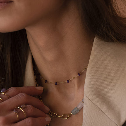 Ghada delicate necklace - natural stones