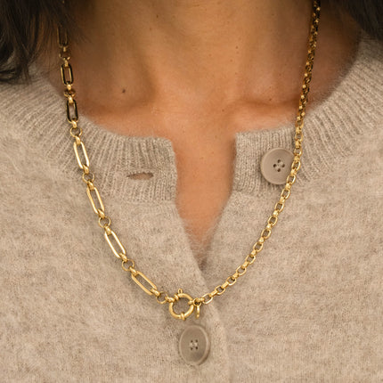 Lindsey Necklace - UNISEX - links and round lobster clasp
