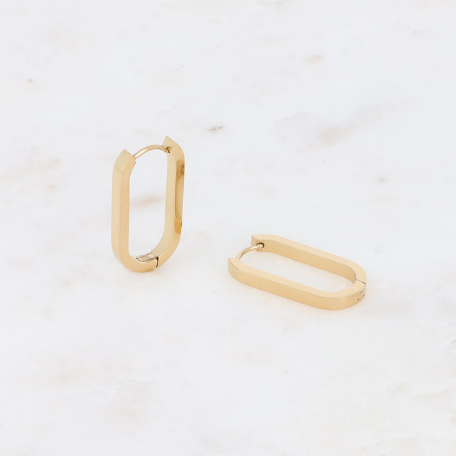 Hoop earrings - oval ring 14x22mm