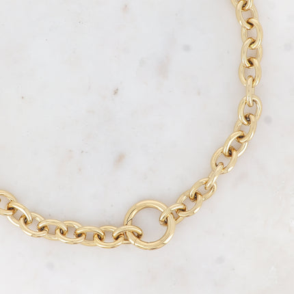 Collier Devon - UNISEX - maille ovale et anneau rond