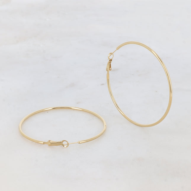 Sana XL hoop earrings - thin - 6 cm
