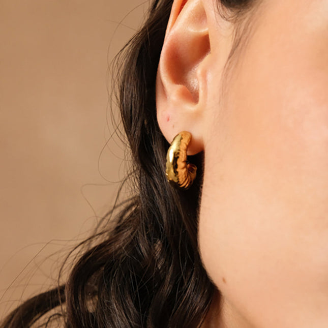 Lormet Creole Hoops - 20mm textured croissant