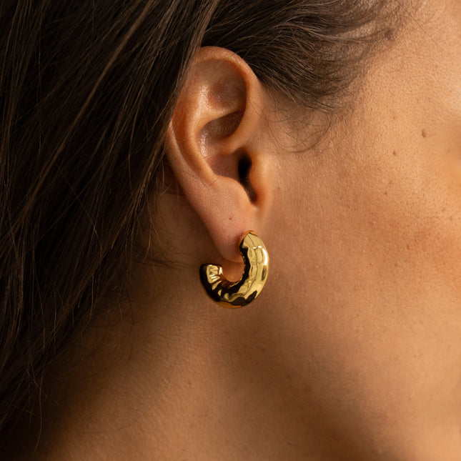 Textured 25mm Creole Earrings