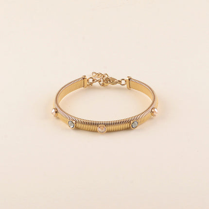 Jonc strié Eden - cristaux Swarovski® PP20
