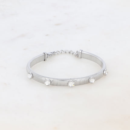Jonc strié Eden - cristaux Swarovski® PP20