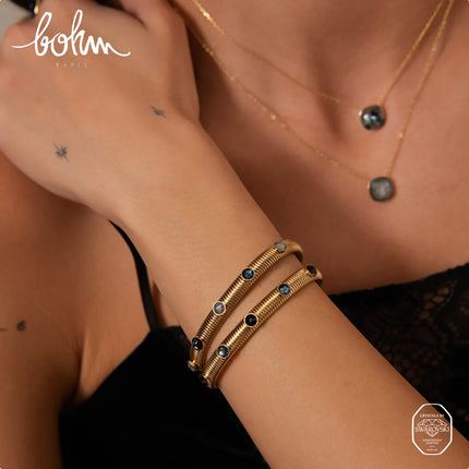 Jonc strié Eden - cristaux Swarovski® PP20