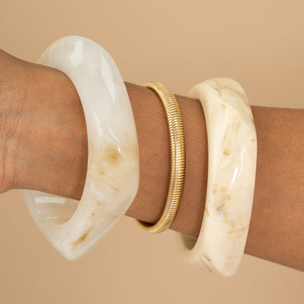Bonie S bangle - grooved lines and adjustment chain